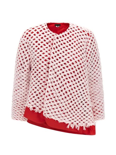 Comme Des Garçons tulle-weave asymmetric blazer - Pink - zdjęcie produktu nr 1