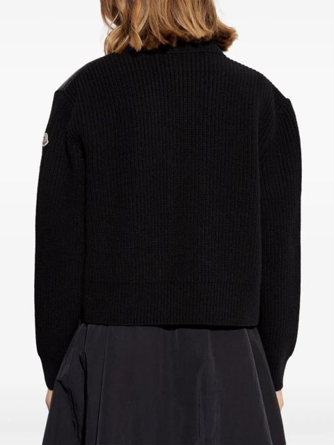 Moncler padded wool cardigan - Black