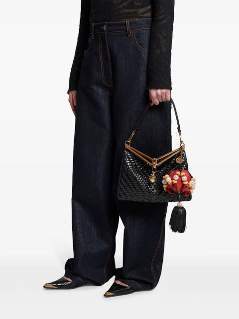 ETRO apple-tassel leather charm - Black