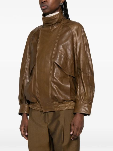 Nour Hammour Ariste leather jacket - Brown