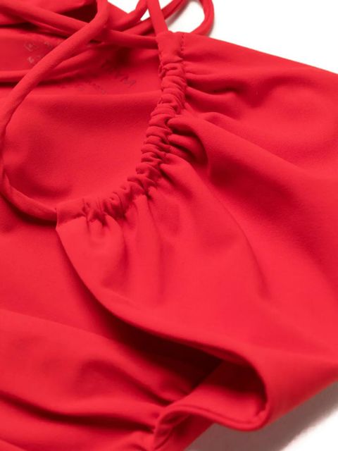 Magda Butrym criss-cross halter swimsuit - Red