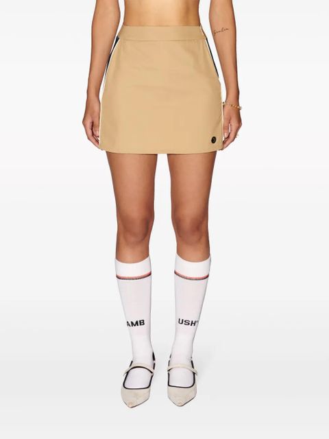 AMBUSH mesh-panelled cotton miniskirt - Neutrals