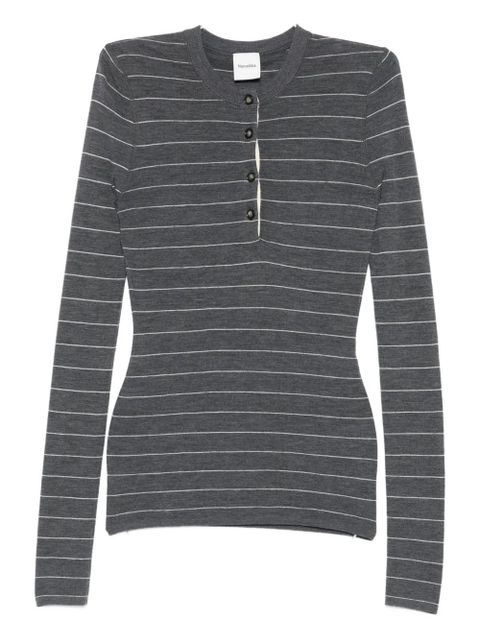 Nanushka striped button-front top - Grey - zdjęcie produktu nr 2