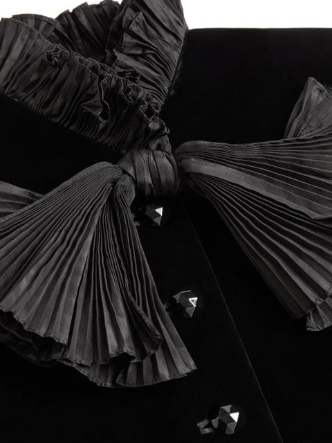 Valentino Garavani cropped jacket in sablé velvet - Black