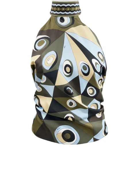 PUCCI geometric-print twill top - Green - zdjęcie produktu nr 2