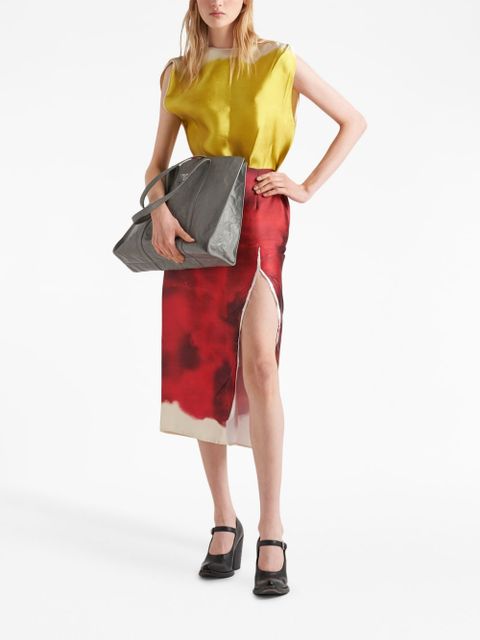 Prada large leather tote bag - Grey - zdjęcie produktu nr 2