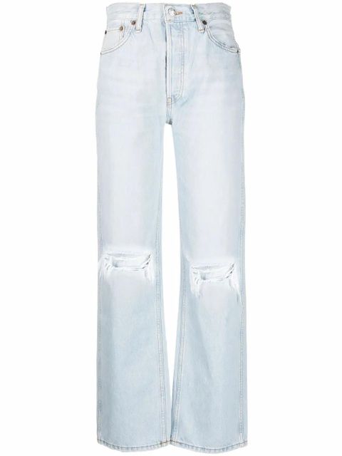 RE/DONE wide-leg distressed jeans - Blue - zdjęcie produktu nr 1