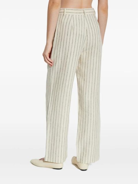 Posse pinstripe pleated trousers - Neutrals