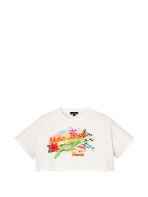 Marc Jacobs cropped graphic-print T-shirt - White - zdjęcie produktu nr 1