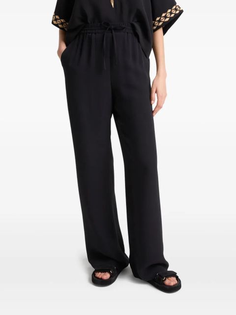 Yves Salomon silk trousers - Black