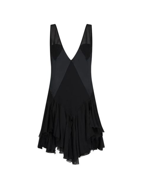 The Attico V-neck ruffled dress - Black - zdjęcie produktu nr 1