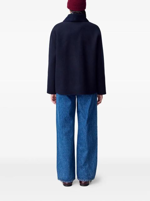 Claudie Pierlot cropped wool tailored coat - Blue
