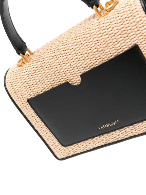 Off-White Jitney 1.4 raffia tote bag - Neutrals