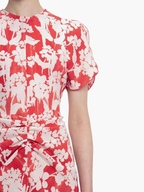 Victoria Beckham floral-print gathered mini dress - White