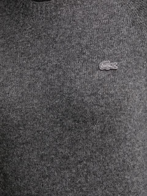 Lacoste sweter wełniany damski kolor szary lekki AF4160