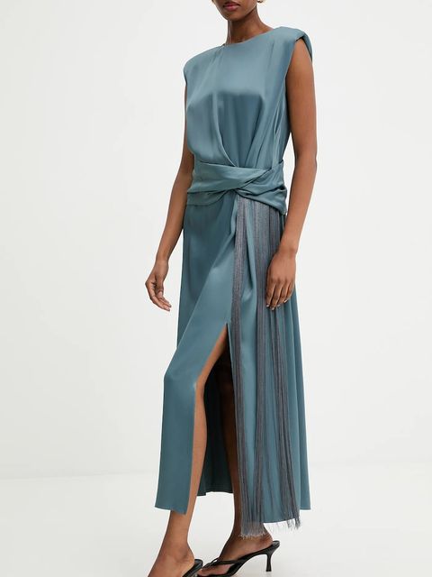 Answear.LAB sukienka kolor niebieski midi rozkloszowana - zdjęcie produktu nr 2