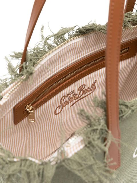 MC2 Saint Barth City embroidered fringed tote bag - Green