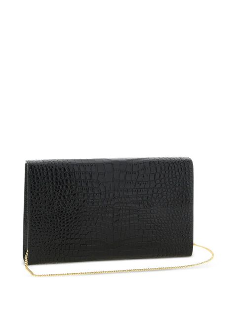 Giuseppe Zanotti croc-print chain envelope clutch bag - Black - zdjęcie produktu nr 2