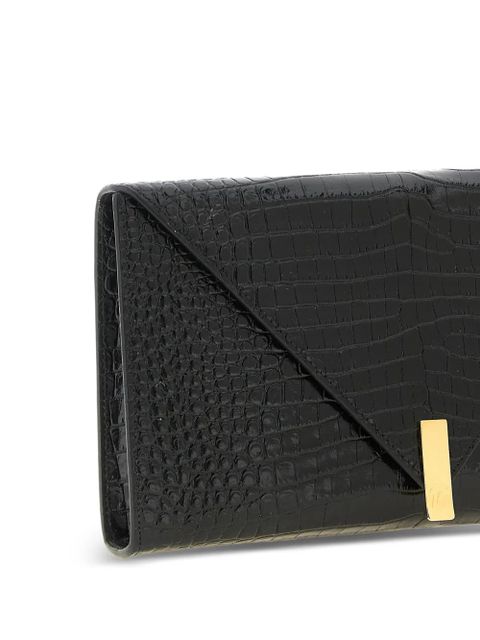 Giuseppe Zanotti croc-print chain envelope clutch bag - Black