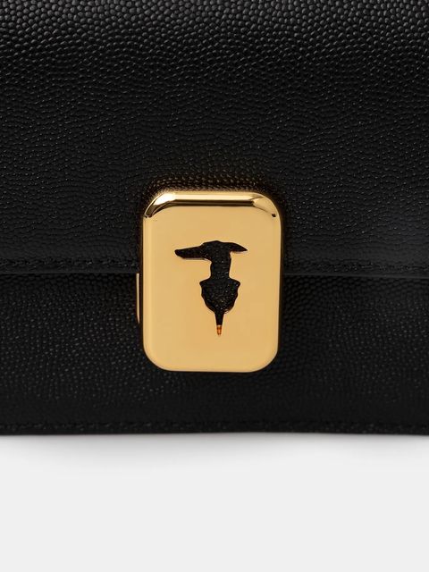 Trussardi torebka skórzana kolor czarny Z601E106075N