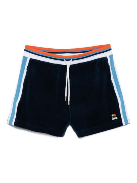 Casablanca Montagne side-stripe velvet shorts - Blue - zdjęcie produktu nr 1