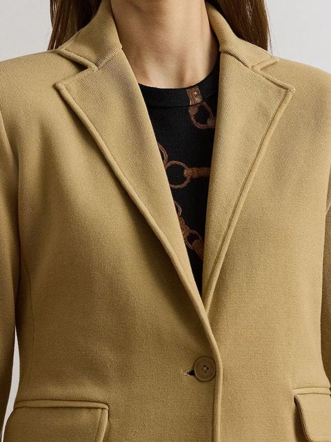 Lauren Ralph Lauren marynarka kolor beżowy jednorzędowa gładka 200971364