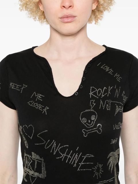 Zadig&Voltaire crystal-embellished T-shirt - Black