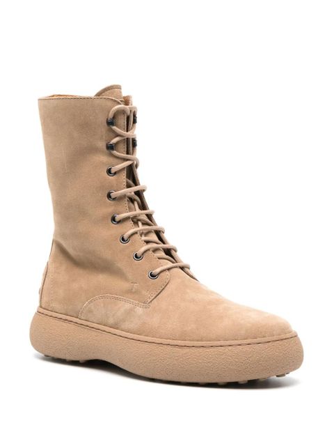 Tod's Stivaletto Stringato suede ankle boots - Brown - zdjęcie produktu nr 2