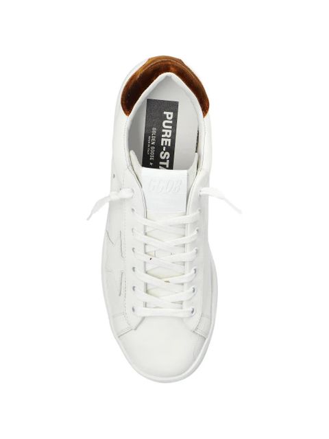 Golden Goose Purestar appliqué-detail leather sneakers - White