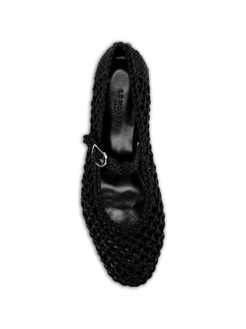 Le Monde Beryl braided buckle flat shoes - Black