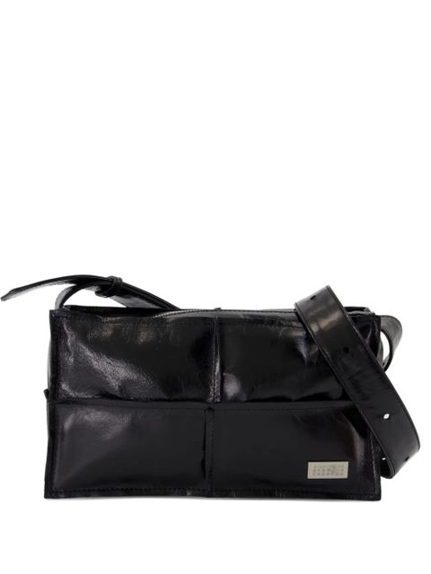 MM6 Maison Margiela mini panelled leather crossbody bag - Black - zdjęcie produktu nr 1