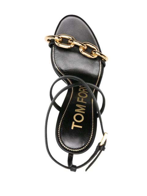 TOM FORD Chain 105mm leather sandals - Black