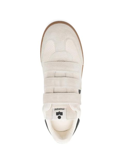 ISABEL MARANT perforated side-logo beth sneakers - Neutrals