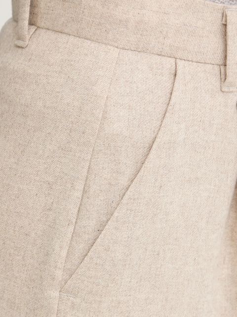 Marella spodnie z dodatkiem wełny Emme by Marella damskie kolor beżowy szerokie high waist 2525136102200