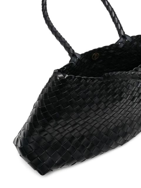 DRAGON DIFFUSION Santa Croce interwoven leather tote bag - Black