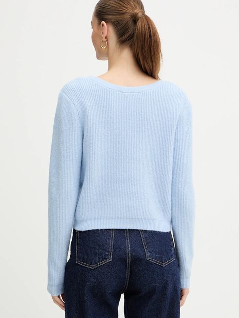 Morgan kardigan z domieszką wełny MIMO kolor niebieski MIMO