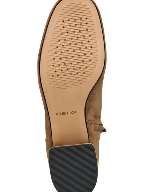 Geox botki zamszowe D DHYALMA damskie kolor brązowy na płaskim obcasie D561NA 000ZT C6372