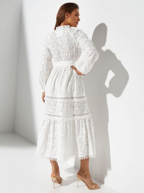 IXIAH AUSTRALIA - Biała sukienka z bawełny Folkkye