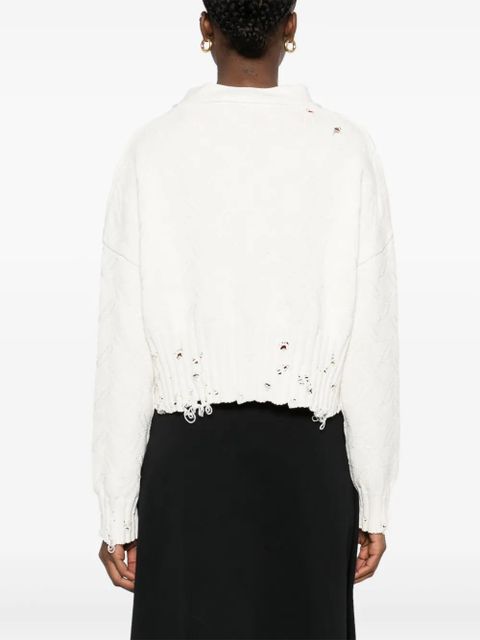 Marni patterned-jacquard cardigan - White