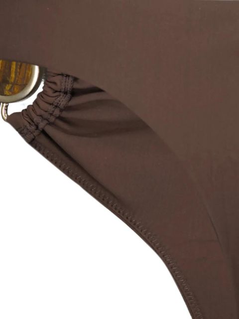 Christopher Esber stone-embellished ruched bikini bottoms - Brown