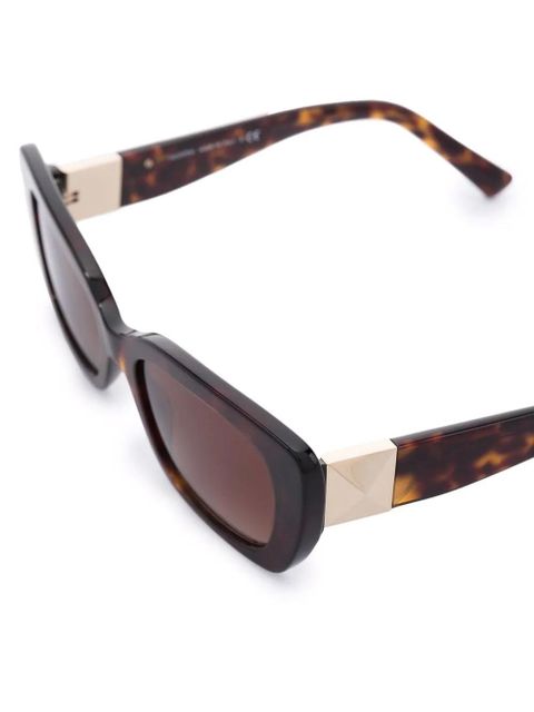 Valentino Eyewear Roman Stud square-frame sunglasses - Brown