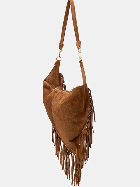 Answear.LAB torebka zamszowa kolor brązowy