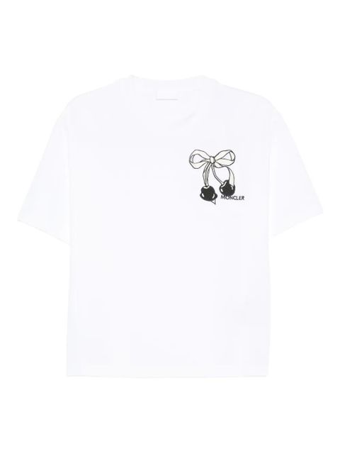 Moncler bow-embroidered T-shirt - White - zdjęcie produktu nr 1