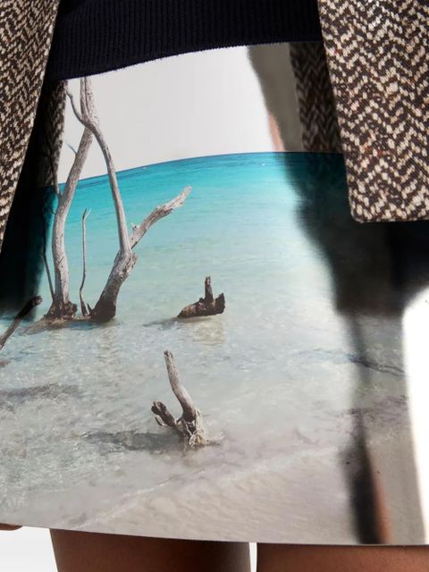 Prada high-shine leather mini skirt - Silver