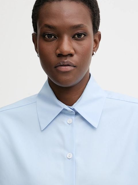 La Mania koszula bawełniana ZENITH damska kolor niebieski relaxed z kołnierzykiem klasycznym ZENITH