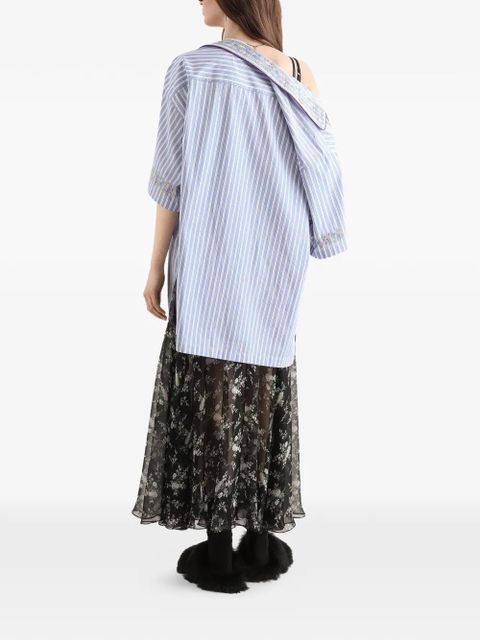 Dolce & Gabbana chiffon skirt with rose and small flower-print - Black