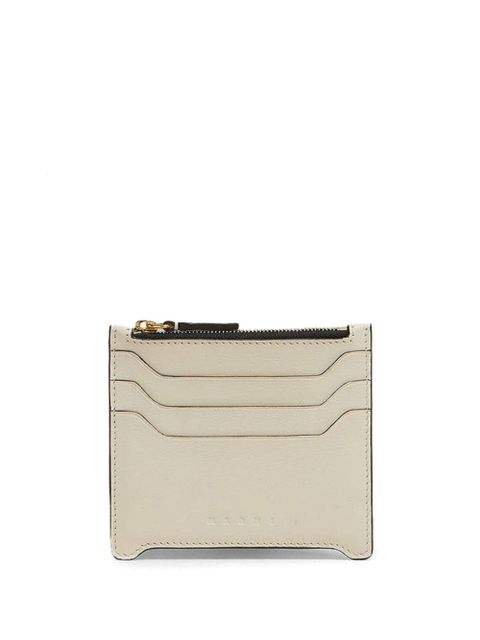 Marni small zipped leather card case - Neutrals - zdjęcie produktu nr 1