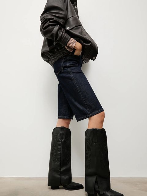 Answear.LAB kowbojki skórzane kolor czarny na słupku - zdjęcie produktu nr 1