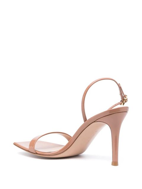 Gianvito Rossi Ribbon Stiletto 85mm leather sandals - Brown