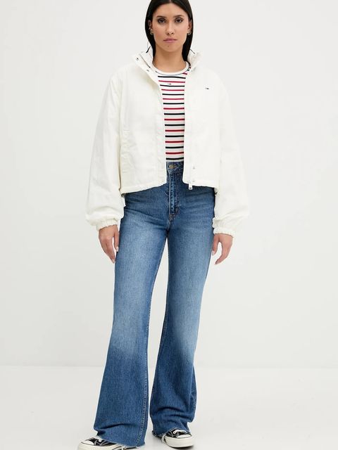 Tommy Jeans kurtka kolor beżowy przejściowa oversize DW0DW21436 - zdjęcie produktu nr 2